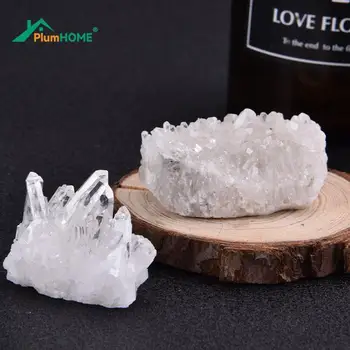1 ADET Doğal Ham Kuvars Beyaz Temizle Kristal Küme Şifa Taşları Kristal Noktası Numune Ev Dekorasyon Ham Kristaller Minerales