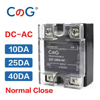 CG 10A 25A 40A DA NC normalde kapalı SSR tek fazlı DC kontrol AC ısı emici SSR-10DA 25DA 40DA NC katı hal röle