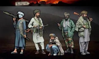 1/35 Reçine şekilli kalıp Kitleri Afgan Milis 5 Rakamlar Demonte Boyasız