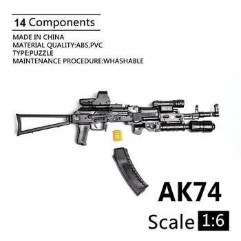 1: 6 Ölçekli AK74 Saldırı Tüfeği Silah Plastik Monte Silah Modeli için 12 İnç Action Figure Oyuncak