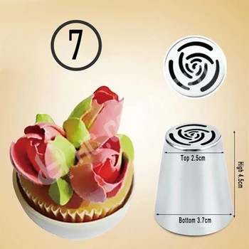 1 adet Büyük Boy Paslanmaz Çelik Rus Lale çiçekli meme Dikişsiz Dekorasyon Ağız Memesi Kek DIY Dekorasyon Şeker zanaat Pasta