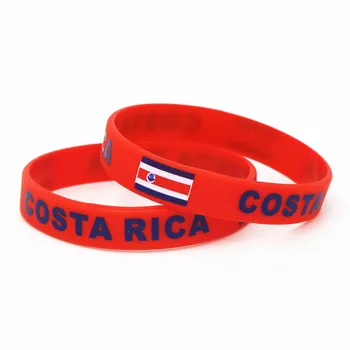 1 ADET Kosta Rika Ülke Bayrağı Silikon Bileklik Kırmızı Futbol Spor Hatıra Silikon Kauçuk Bilezik ve Bilezikler Hediyeler SH242