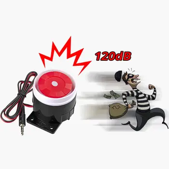 1 Adet Süper Yüksek Sesle 120dB Ses Alarm Sistemi Kompakt DC 12V Kapalı Siren Dayanıklı Kablolu Mini Boynuz Siren Ev Güvenlik Toptan