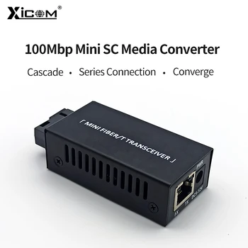 1 Çift 10/100 M Mini Anahtarı Fiber Ethernet Medya Dönüştürücü fibra Optik 20 KM A / B SC Tekli Tek Fiber Optik Alıcı-verici