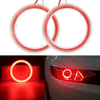 1 Çift COB melek gözü LED araba ışık halkası ışıkları 9-30V kırmızı far 60MM 70MM 80MM 90MM 100MM 110MM 120MM 130MM 140MM araba ışık