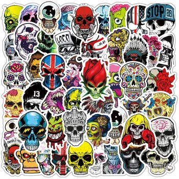 10/30/50 adet Renkli Terör Kafatası Graffiti Çıkartmalar Komik Karikatür İskelet Çıkartmaları Oyuncak DIY Dizüstü Kaykay Bagaj Çocuklar Sticker