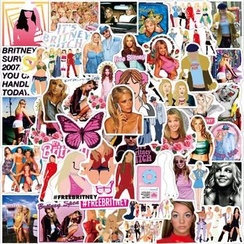 10/30/50 adet Şarkıcı Britney Spears Karikatür Çıkartmalar Dizüstü Gitar Bagaj Telefon Su Şişesi Graffiti Çıkartmaları Sticker Çocuk Oyuncak