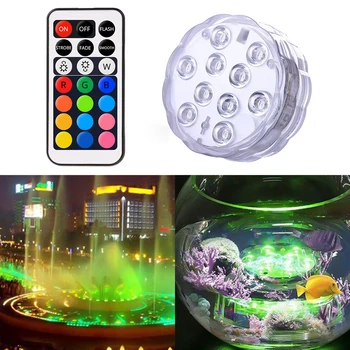 10 leds RGB dalgıç ışık sualtı LED gece lambası Yüzme havuz ışığı Açık vazo balık tankı gölet disko düğün parti