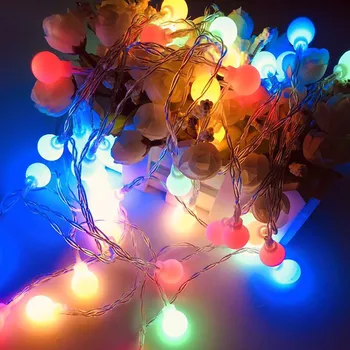 100 LEDs ışık zinciri Renkli Toplar Zincir su Geçirmez Açık Bahçe Yard parti dekorasyon Lambaları AB Tak