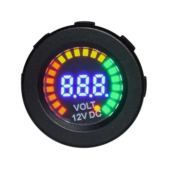 12V Renk LED Dijital Evrensel Voltmetre Panel Volt Metre Monitör Ölçer İçin Fit Araba Motosiklet Tekne Su Geçirmez Araba Aksesuarı