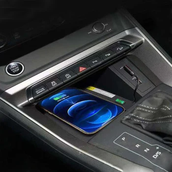 15W Araba kablosuz şarj QI telefon şarj cihazı hızlı şarj şarj pad paneli Audi Q3 2019 2020 2021 2022 aksesuarları