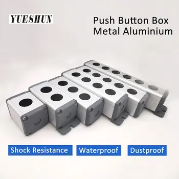 16mm 19mm 22mm Su Geçirmez Alüminyum basmalı düğme anahtarı kutusu bir delik üç delikli Metal düğmeler Endüstriyel Kontrol Ekipmanları