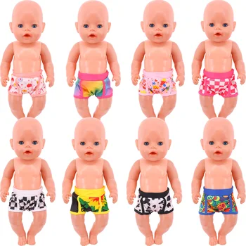 18 İnç Amerikan Kız Bebek Külot Sevimli İç Çamaşırı Ekose Baskı 43cm Bebek Yeniden Doğmuş Bizim Nesil, oyuncak bebek Giysileri Aksesuarları