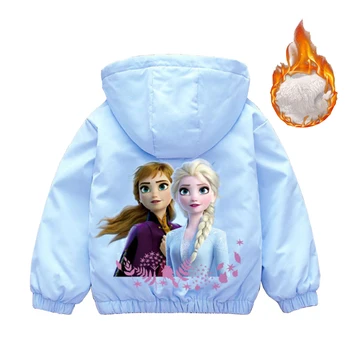 2021 Kış Yeni Moda Kar Ceket Çocuk Boys Mickey Kız Dondurulmuş Giysileri Uzun Kollu Kulaklar Kapşonlu Rüzgar Geçirmez Aşağı Palto
