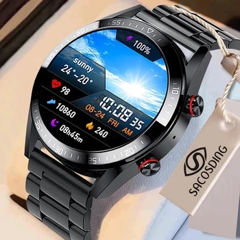2022 Yeni 454 * 454 Ekran Akıllı izle Erkekler Her Zaman Ekran Zaman Bluetooth Çağrı Yerel Müzik Erkekler Smartwatch Adam Huawei Xiaomi