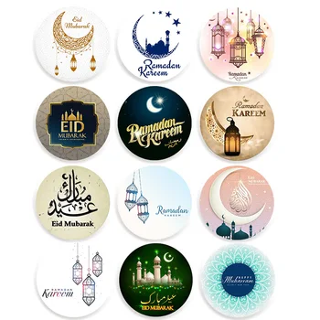 24 adet / 48 adet İslam Müslüman Ramazan EİD Mubarak Süslemeleri Kağıt Etiket Hediye Etiket conta etiket Eid Al-fitr Dekorasyon Malzemeleri
