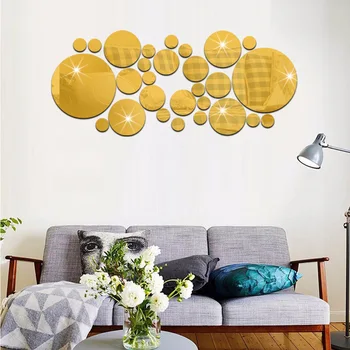 28 Adet 3D Ayna Duvar Sticker DIY Duvar Çıkartmaları TV Arka Plan Oturma Odası Ev Dekor yatak odası Banyo Ev Dekorasyon ayna