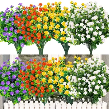 35/10 Kafaları Sahte yapay çiçekler Açık Dekorasyon için UV Dayanıklı Hiçbir Solmaya Sahte Plastik Bitkiler Bahçe Sundurma Düğün Dekor