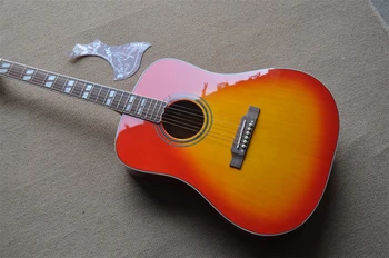 41 İnç Sağlam Ladin üst hummingbird akustik gitar Vintage Kiraz Sunburst finish akustik gitar pickup EQ İle kılıf ile