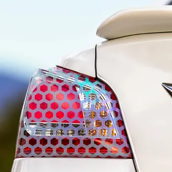 48x30CM Petek Araba İşık Sticker Arka Kuyruk İşık Çıkartmaları Kapak DIY Dekoratif Otomatik Lamba Filmi Mustang Araba Aksesuarları