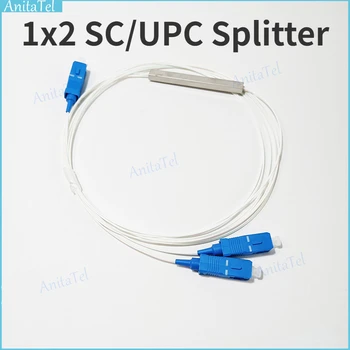 5 adet 1x2 SC / UPC Splitter Fiber Optik PLC Mini Çelik Boru Tipi 1 * 2 0.9 mm SM Tek Modlu Optik Splitter Bağlayıcı Ücretsiz Kargo