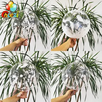 5 adet 20 inç Çiçekler Tüy BoBo Balonlar Bebek Ayak Örümcek Web Baskılı Şeffaf Bobo Topu Düğün Doğum Günü Partisi Dekorasyon