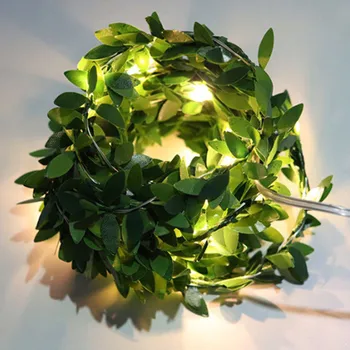 5 m / 3 m / 2 m LED yapay sarmaşık dize ışıkları yeşil yaprak peri ışıkları ev dekoratif Garland lambası noel oturma odası dekor