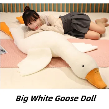50-160cm Sevimli peluş oyuncaklar Büyük Beyaz Kaz Uyuklayan Yastık Çocuk Favori Oyuncaklar Pasifize Bebek Bebek Hediyeleri