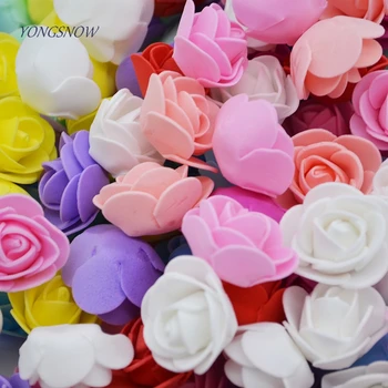 50 adet/grup 3.5 cm Mini Yapay PE Köpük Gül Çiçek Kafa Düğün Dekorasyon İçin DIY Scrapbooking Garland Hediye Kutusu Çiçekler