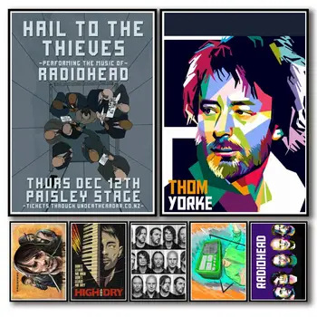 50 Tasarımlar Radiohead Whitepaper Poster Alternatif Soyut Sanat Boyama Komik Duvar Sticker Kahve Evi Bar için