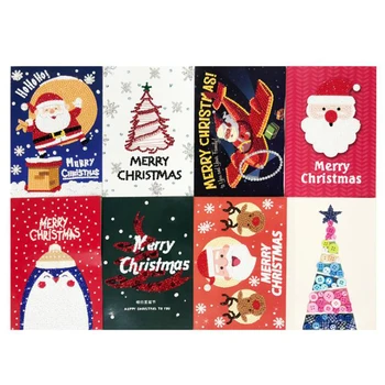 5D DIY Elmas Boyama Tebrik Kartı Özel Şekilli Elmas Nakış Karikatür Noel Kartları Kartpostallar Doğum Günü Noel Hediyesi