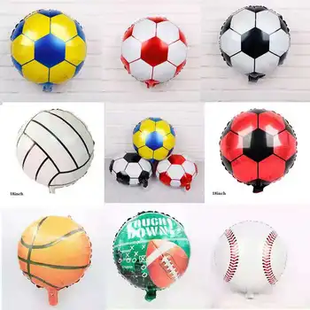 5pcs18inch alüminyum folyo futbol basketbol balon çocuk şişme oyuncak balon dekorasyon doğum günü hediyesi parti balon