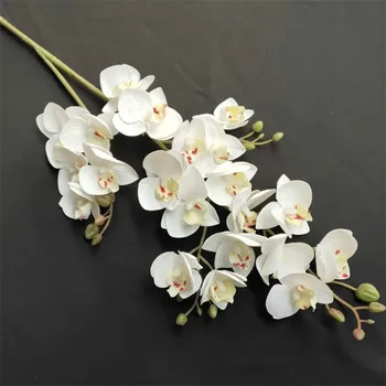 7 adet Sahte Lateks Kelebek Orkide Simülasyon 3D Baskı Gerçek Dokunmatik Phalaenopsis Orkide Düğün yapay çiçek