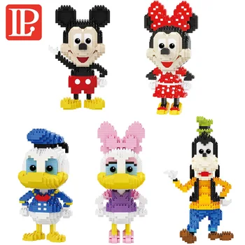 714 adet + Disney Mickey Mouse Mini Yapı Taşları Minnie Donald Ördek Dasiy Goofy Elmas Tuğla Rakamlar Oyuncaklar noel hediyesi