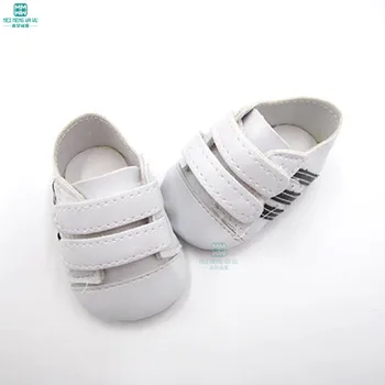 7cm Mini beyaz Çizgili spor ayakkabı, rahat ayakkabılar için 43 cm bebek oyuncak yeni doğan bebek ve amerikan oyuncak bebek aksesuarları