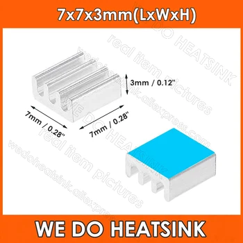 7x7x3mm Gümüş Mini soğutucu soğutucu ısı emici soğutma VRM step sürücü MOSFET VRam regülatörleri ısı dağılımı
