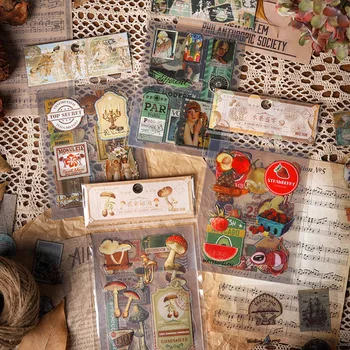 8 adet Kawaii Kırtasiye Çıkartmalar Restorasyon DIY Zanaat Scrapbooking Albümü Önemsiz Günlüğü Mutlu Planlayıcısı Günlüğü