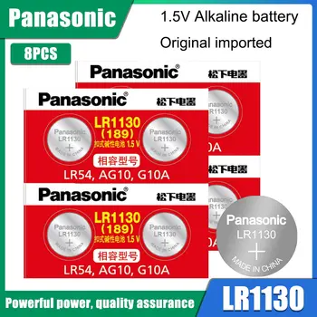 8 adet Panasonic Pil Hücresi 1.5 V AG10 LR1130 Alkalin Düğme Pil AG10 389 LR54 SR54 SR1130W 189 LR1130 Düğme Piller