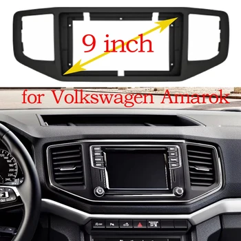 9 inç 2 din Araba Radyo Çerçeve VW Volkswagen Amarok İçin Stereo Paneli Pano Kurulum Trim GPS DVD Aksesuarı 9 İnç Fasya