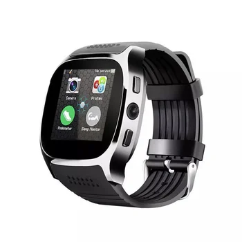 Akıllı saat T8 Bluetooth Kamera Desteği SIM TF Kart Pedometre Erkekler Kadınlar Çağrı Spor Smartwatch Android Telefon PK Q18 DZ09