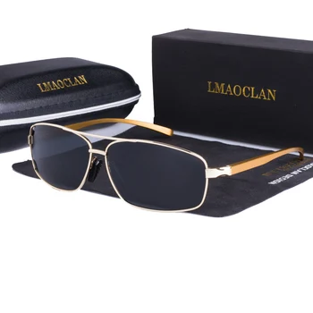 Alüminyum Magnezyum Polarize Altın Güneş Gözlüğü Erkekler UV400 Klasik Erkek Kare Gözlük Sürüş Gözlük Gafas Oculos
