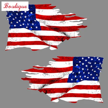 Amerikan düzensiz bayrağı, ayna çıkartmaları, 2 parçalı set Amerikan tampon 3D su geçirmez kapak scratch vinil çıkartmalar, otomobil parçaları
