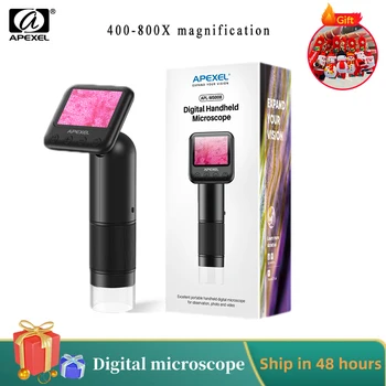 APEXEL 400X-800X HD Mikroskop Lens El Taşınabilir USB Dijital Mikroskop Optik Aletler Elektron Mikroskopları LED
