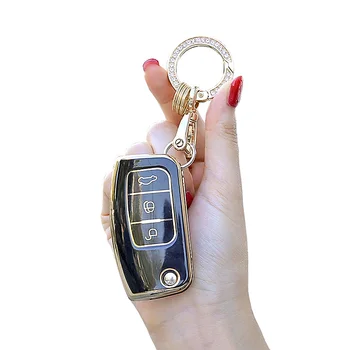 Araba Anahtarı Durum Kapak Ford Focus 2 İçin MK2 Fiesta Mondeo Galaxy Falcon Bölge Ecosport 3 Düğmeler Çevirme Uzaktan Anahtar Kabuk Korumak