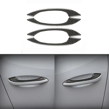 Araba Sticker Porsche Cayenne Macan 2011-2018 için Kapı Kolu Dekorasyon Kapak Kapı banyo tutamağı Trim Karbon Fiber Araba Aksesuarları