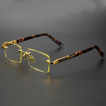 Asetat Çerçevesiz okuma gözlüğü Doğal Kristal Taş Lens Hipermetrop Presbiyopi Gözlük Moda Erkek Kadın Yüksek Kalite