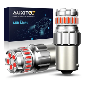 AUXITO 2 Adet 1156 LED Kırmızı BA15S LED Amber 12V P21W 4014 SMD Dönüş Sinyal Lambası Araba Dur Fren Kuyruk Arka Gündüz Farları