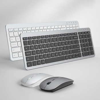 B. O. W Bilgisayar için Kablosuz Klavye, şarj Edilebilir Fare Combo Kompakt Fısıltı Sessiz Klavye Kitleri ile 2.4 Ghz Nano Alıcı