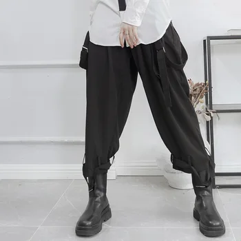 Bayanlar düz pantolon İlkbahar Ve Sonbahar Yeni Klasik Koyu Japon Yamamoto Tarzı Gevşek Pilili Büyük Boy Geniş Bacak Pantolon