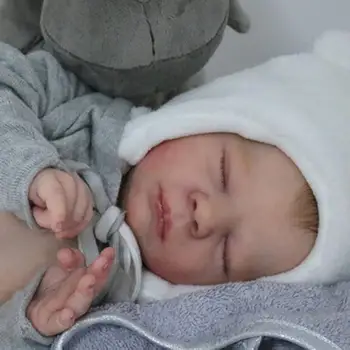 Bebe Reborn Bebek Kiti 19.5 İnchesCute Dominic uyku Çok Yumuşak Dokunmatik Taze Renk Boyasız Bitmemiş Boş Bebek Parçaları Oyuncaklar